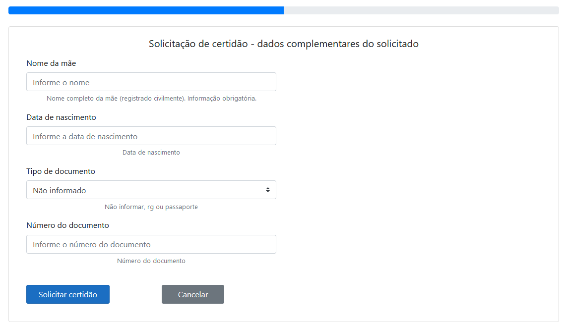 Tela referente ao status indefinido